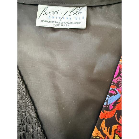 Vintage 90s Patchwork Lace Vest – Size 10 (Made in USA) - Picture 3 of 4